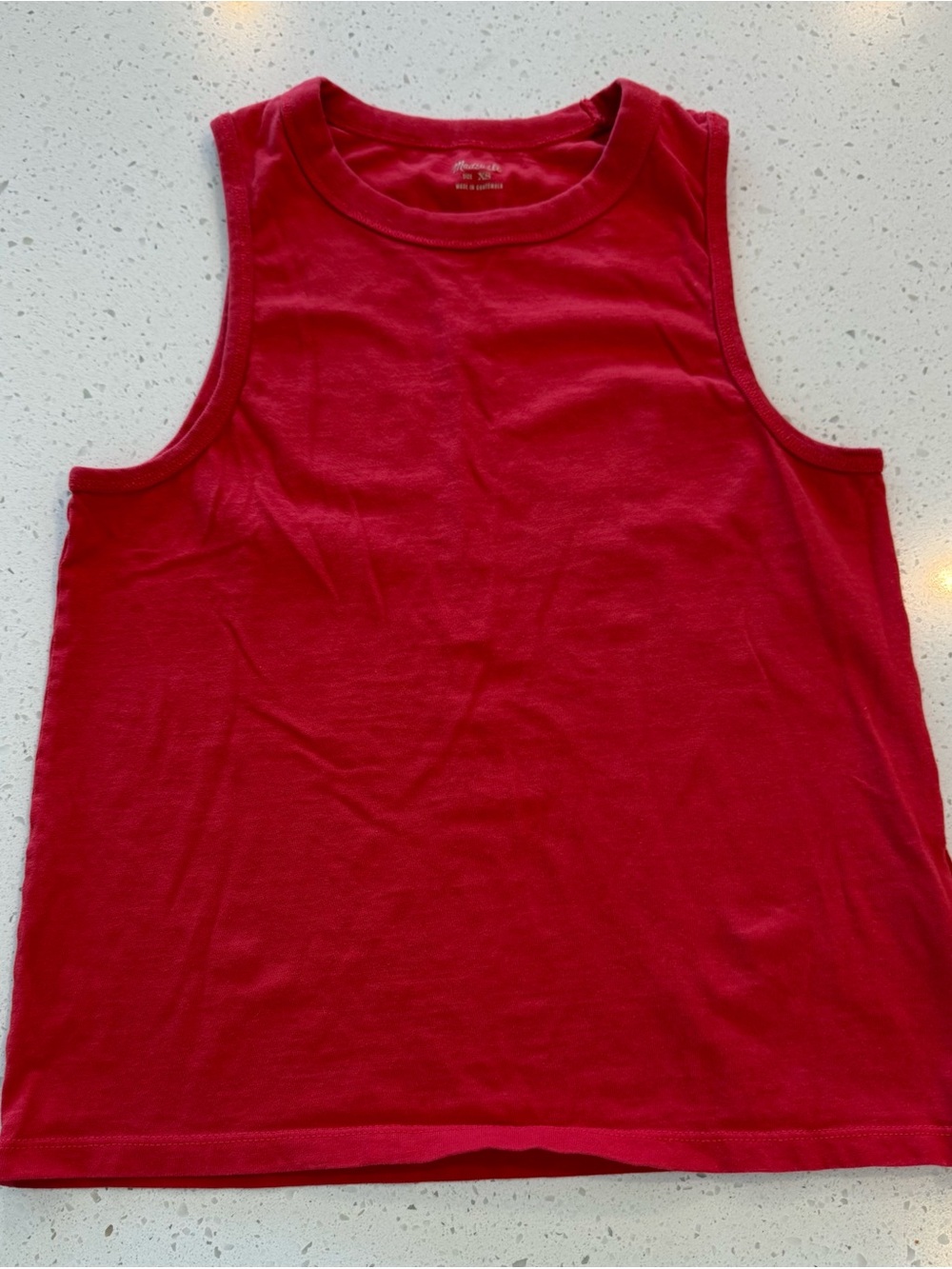 XS Madewell Cotton Tank Top Red Orange  Woman’s Shirt Sleeveless Gym X Small